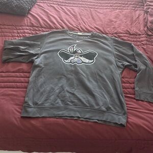 Gray Sweatshirt with Embroidered Design